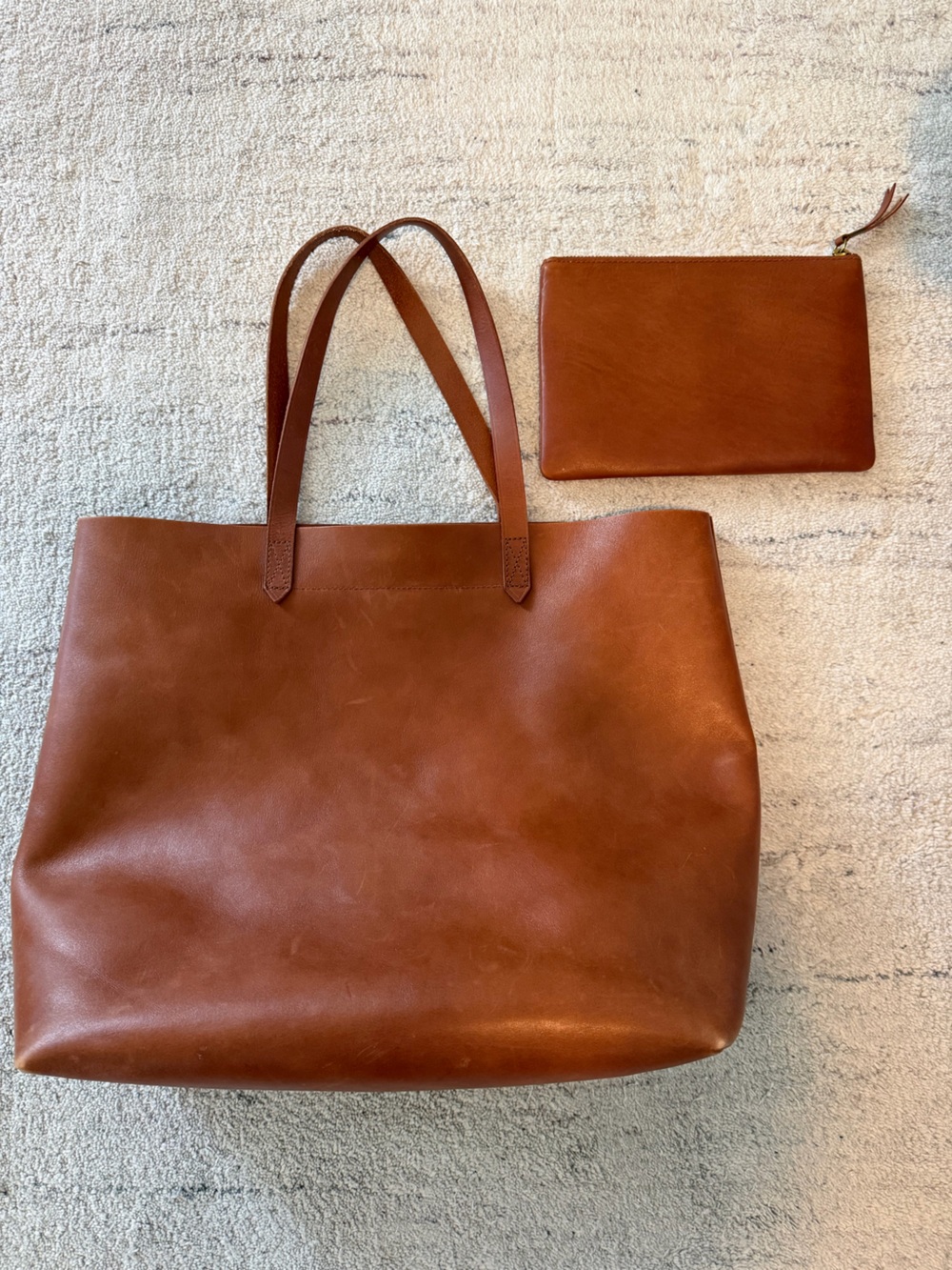 Madewell Transport Tote with Matching Clutch - Brown